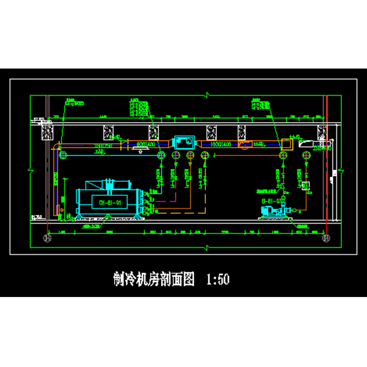 制冷機(jī)房剖面圖